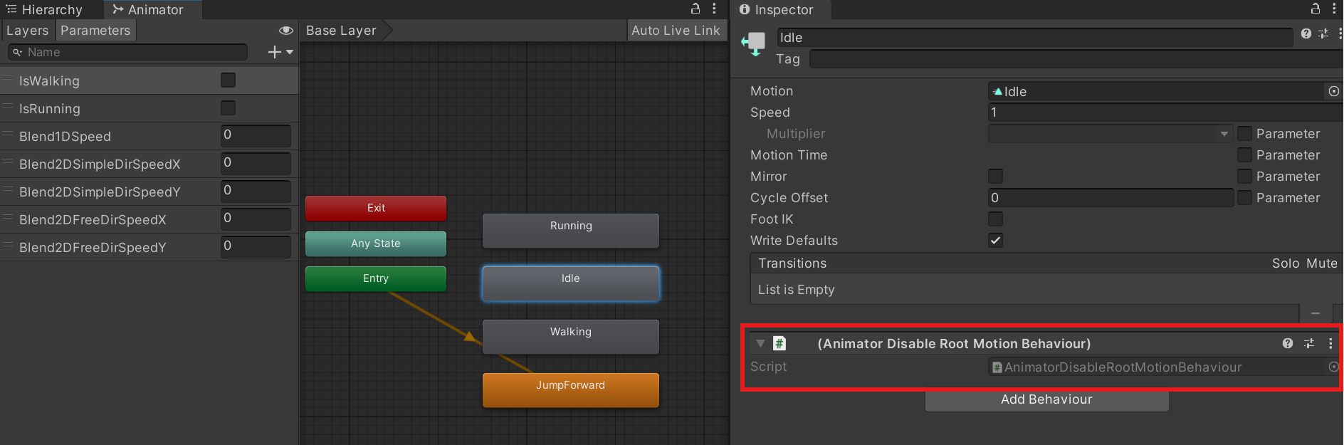 Baked Root Motion data.