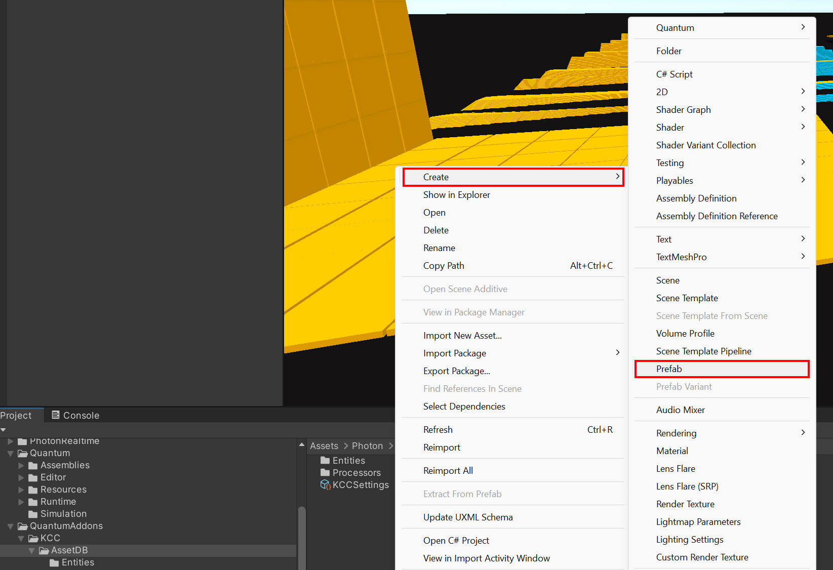 Create player prefab