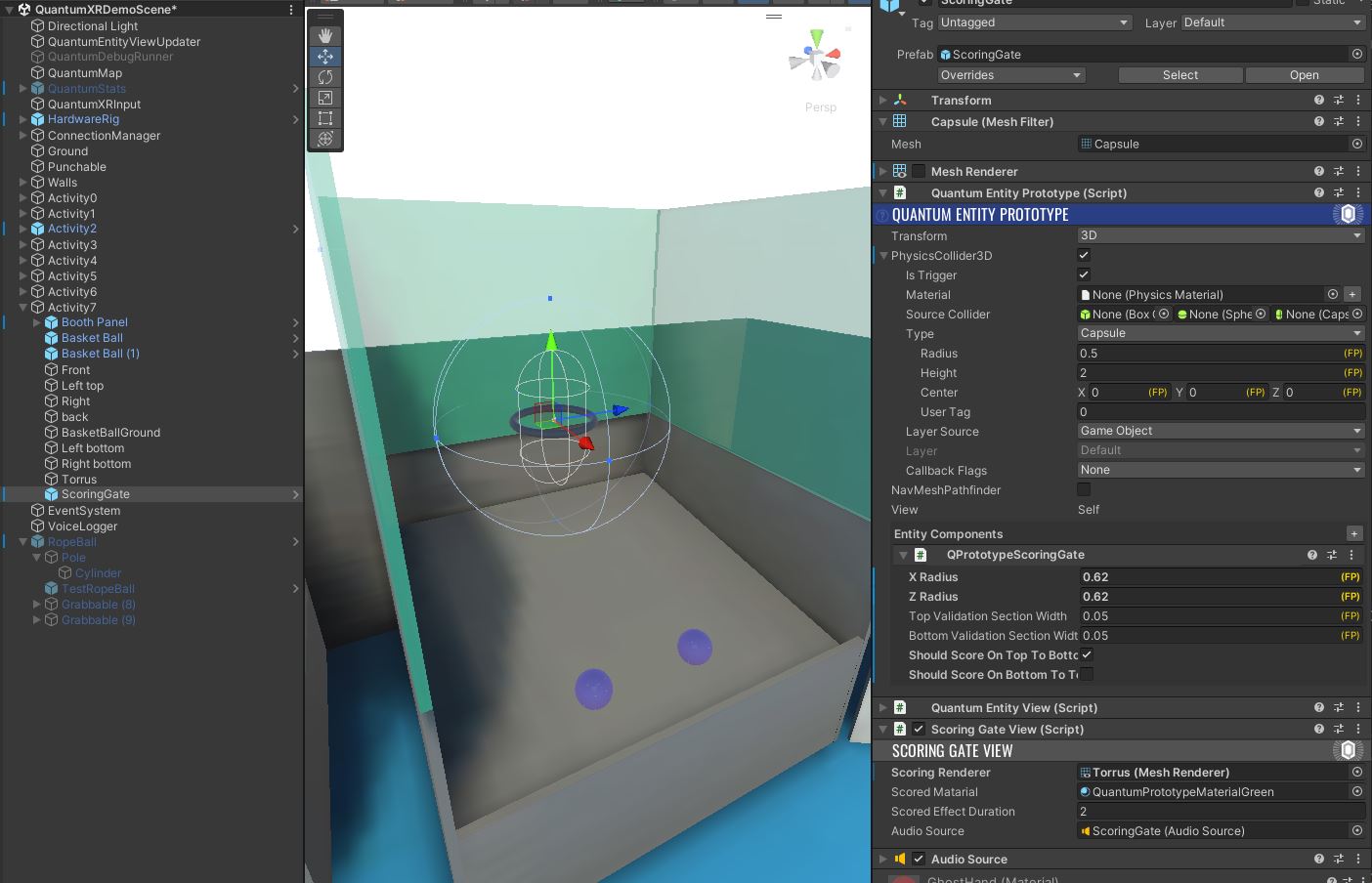 Quantum XR Scoring Gates prototype
